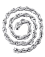 Load image into Gallery viewer, 10mm Iced Lab Grown Rope Chain Necklace White Gold Plated D VVS Lab Grown Diamond Link Necklace