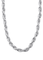 Load image into Gallery viewer, 10mm Iced Lab Grown Rope Chain Necklace White Gold Plated D VVS Lab Grown Diamond Link Necklace