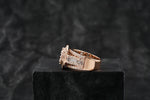 Load image into Gallery viewer, VVS1 Lab Grown Hip Hop Ring for Men, Solid 14K Rose Gold Ring