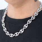 Load image into Gallery viewer, 14k White Gold Miami Diamond Iced Out Prong Cuban Link Choker Chain Necklace