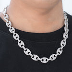 Load image into Gallery viewer, 14k White Gold Miami Diamond Iced Out Prong Cuban Link Choker Chain Necklace