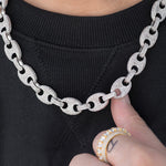 Load image into Gallery viewer, 14k White Gold Miami Diamond Iced Out Prong Cuban Link Choker Chain Necklace