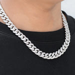Load image into Gallery viewer, 14k White Gold Iced Hip Hop Miami Cuban Link Chain