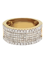 Load image into Gallery viewer, EF Collection Diamond Cigar Band Ring