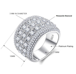 Load image into Gallery viewer, 925 Sterling Silver Round Diamond Pave Wide Band Ring