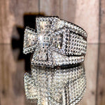 Load image into Gallery viewer, Baguette Cross Men's Ice out 5X layered Diamond Lab Designer Big Ring