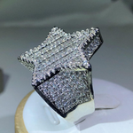 Load image into Gallery viewer, Luxury Star Diamond Rings For Man/women Solid White Gold Rings Shine Hiphop