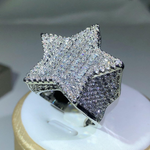 Load image into Gallery viewer, Luxury Star Diamond Rings For Man/women Solid White Gold Rings Shine Hiphop