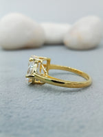 Load image into Gallery viewer, 3 ct pear and emerald cut lab grown diamond ring
