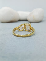 Load image into Gallery viewer, 3 ct pear and emerald cut lab grown diamond ring