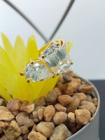 Load image into Gallery viewer, 3 ct pear and emerald cut lab grown diamond ring