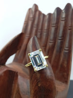 Load image into Gallery viewer, 5.5 ct Emerald Cut Lab Grown Solitaire Engagement Ring
