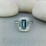 Load image into Gallery viewer, 5.5 ct Emerald bezzel set engagement ring