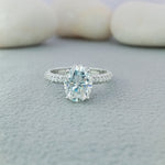 Load image into Gallery viewer, 1.80 ct Oval Lab Grown and Diamond Pave Engagement Ring