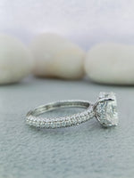 Load image into Gallery viewer, 1.80 ct Oval Lab Grown and Diamond Pave Engagement Ring