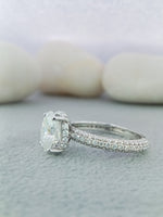 Load image into Gallery viewer, 1.80 ct Oval Lab Grown and Diamond Pave Engagement Ring