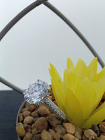 Load image into Gallery viewer, 1.80 ct Oval Lab Grown and Diamond Pave Engagement Ring