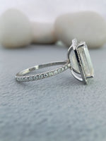 Load image into Gallery viewer, 14 kt white gold Emerald cut diamond engagement ring
