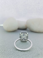 Load image into Gallery viewer, 14 kt white gold Emerald cut diamond engagement ring