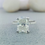 Load image into Gallery viewer, 2CT Radiant cut Lab Grown Engagement Ring 6x8mm Radiant cut Wedding Ring 14K