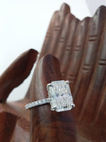 Load image into Gallery viewer, 2CT Radiant cut Lab Grown Engagement Ring 6x8mm Radiant cut Wedding Ring 14K