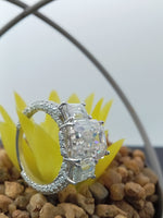 Load image into Gallery viewer, Fine Jewelry Emerald Lab Grown Diamond Solid Gold Three Stone Wedding Engagement Ring