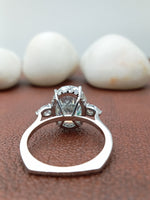 Load image into Gallery viewer, 4 ct oval and pear shape white diamond ring