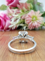 Load image into Gallery viewer, Emerald Cut Lab Grown Three Stone Wedding Ring