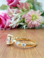 Load image into Gallery viewer, 14k Yellow Gold Oval Cut Lab Grown Diamond Solitaire with Accent Ring