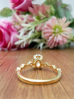 Load image into Gallery viewer, 14k Yellow Gold Oval Cut Lab Grown Diamond Solitaire with Accent Ring