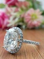 Load image into Gallery viewer, 5.0 carat oval lab grown engagement ring