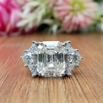 Load image into Gallery viewer, Emerald Cut Lab Grown Solid Gold Seven Stone Wedding Engagement Ring