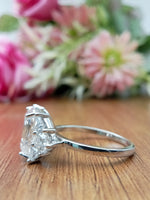 Load image into Gallery viewer, Emerald Cut Lab Grown Solid Gold Seven Stone Wedding Engagement Ring