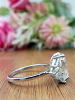 Load image into Gallery viewer, Emerald Cut Lab Grown Solid Gold Seven Stone Wedding Engagement Ring