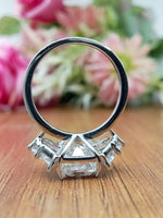 Load image into Gallery viewer, Emerald Cut Lab Grown Solid Gold Seven Stone Wedding Engagement Ring