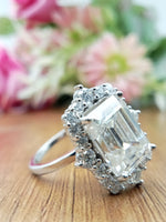 Load image into Gallery viewer, 3.0 Carat Halo Emerald Cut Engagement Ring