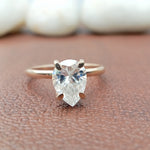 Load image into Gallery viewer, 4 prong pear cut lab grown engagement ring