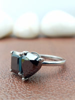Load image into Gallery viewer, Lab Grown Two Stone Pear & Cushion Jewelry Diamond Solid Gold Engagement Ring