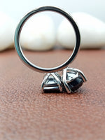 Load image into Gallery viewer, Lab Grown Two Stone Pear & Cushion Jewelry Diamond Solid Gold Engagement Ring