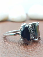 Load image into Gallery viewer, Lab Grown Two Stone Marquise & Emerald Diamond Solid Gold Engagement Fashion Jewelry Ring