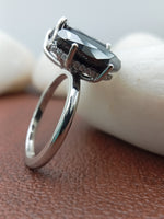 Load image into Gallery viewer, Lab Grown Two Stone Marquise & Emerald Diamond Solid Gold Engagement Fashion Jewelry Ring