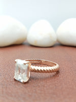 Load image into Gallery viewer, 1.25 ct emrald cut solitaire diamond engagement ring