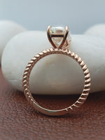 Load image into Gallery viewer, 1.25 ct emrald cut solitaire diamond engagement ring