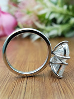 Load image into Gallery viewer, Two Stone Pear & Emerald Fine Jewelry Lab Grown Diamond Solid Gold Wedding Engagement Ring