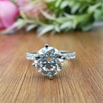 Load image into Gallery viewer, 3.50 ct Round Lab Grown Diamond Solitaire Engagement Ring
