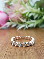 Load image into Gallery viewer, 0.75 mm Round Cut Lab Grown Full Eternity Band 925 Sterling Silver Wedding Band