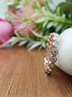 Load image into Gallery viewer, 0.75 mm Round Cut Lab Grown Full Eternity Band 925 Sterling Silver Wedding Band