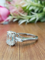 Load image into Gallery viewer, 3 Stone Emerald Cut lab Grown Ring