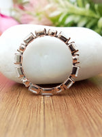 Load image into Gallery viewer, 14k White Gold Princess and Baguette Cut Diamond Dainty Wedding Band