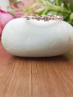 Load image into Gallery viewer, 14k White Gold Princess and Baguette Cut Diamond Dainty Wedding Band